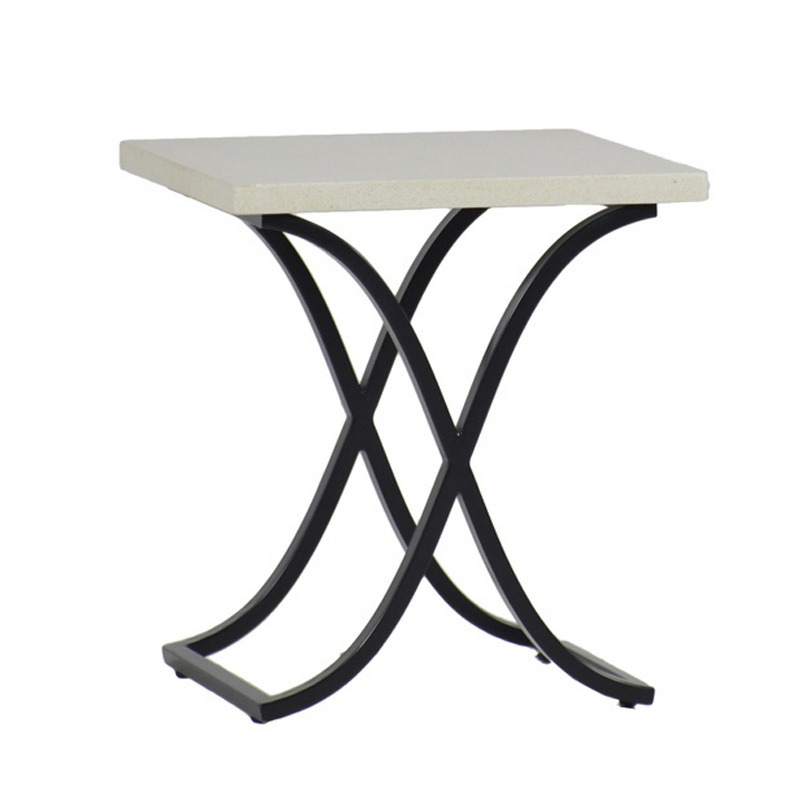 marco end table in ebony / travertine superstone product image
