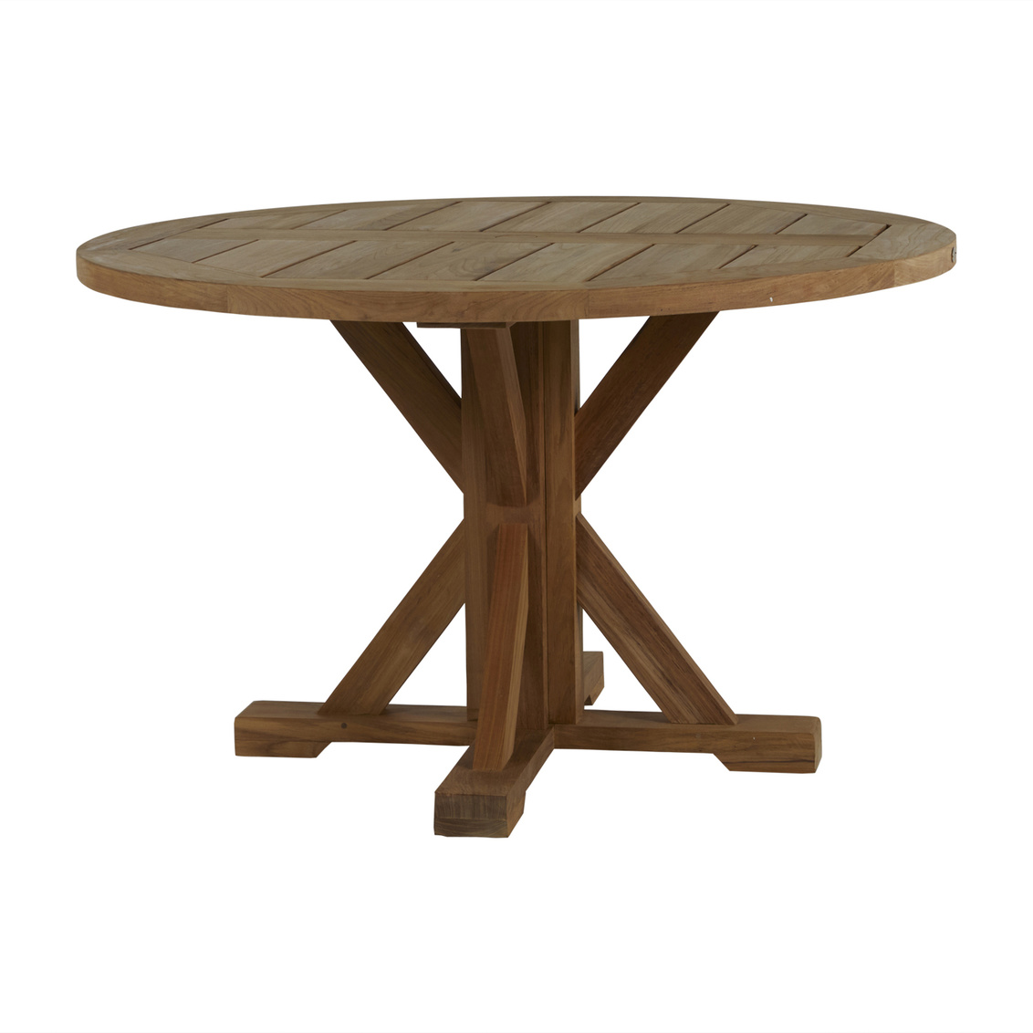 modena round dining table in natural teak (w/ hole) product image
