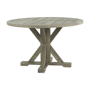 modena round dining table in oyster teak