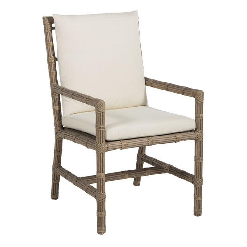 newport arm chair in burlap – frame only product image