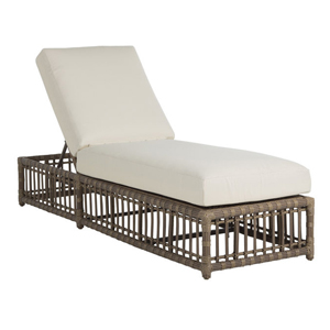 newport chaise in burlap – frame only