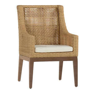peninsula arm chair in light raffia/natural sandalwood – frame only