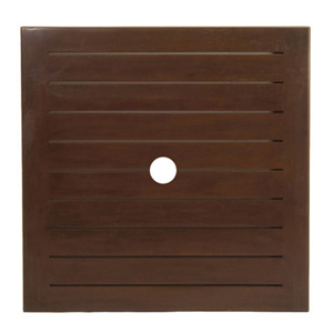 resort 42 inch square slatted table top (hole) in mahogany (w/ hole)
