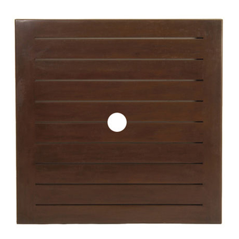 resort 42 inch square slatted table top (hole) in mahogany (w/ hole) product image