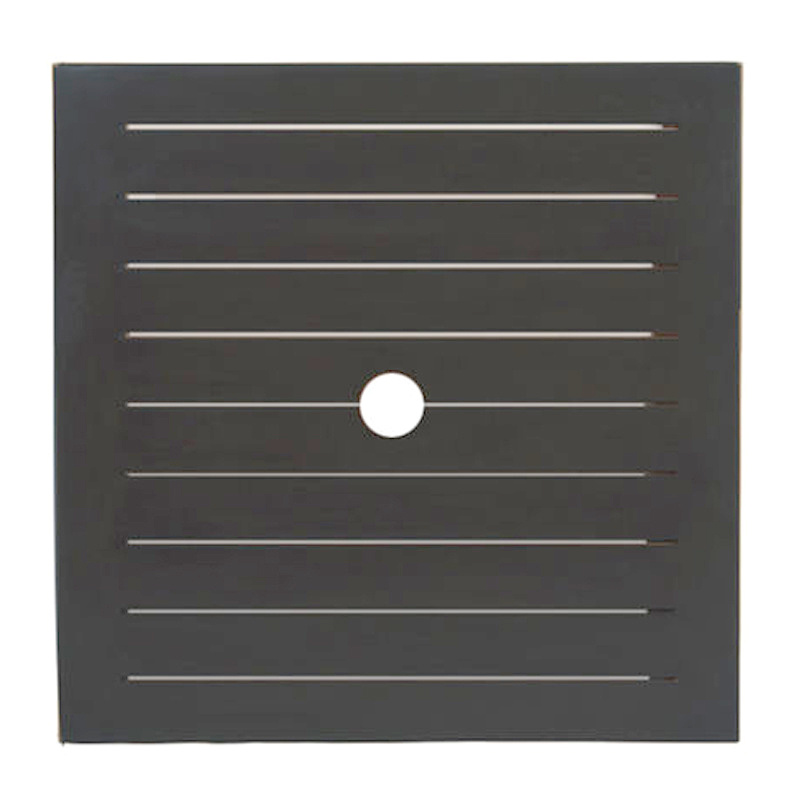 resort 42 inch square slatted table top (hole) in slate grey (w/ hole) product image