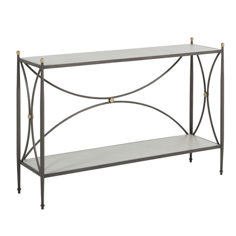 roma console w/ top in slate grey / spray-stone glass product image