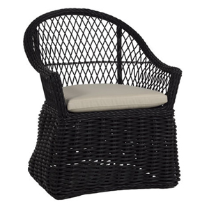 soho wicker arm chair in black – frame only