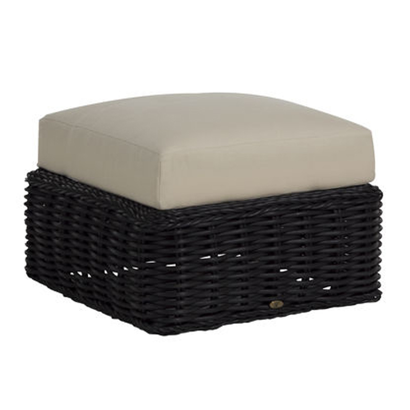 soho wicker ottoman in black – frame only product image