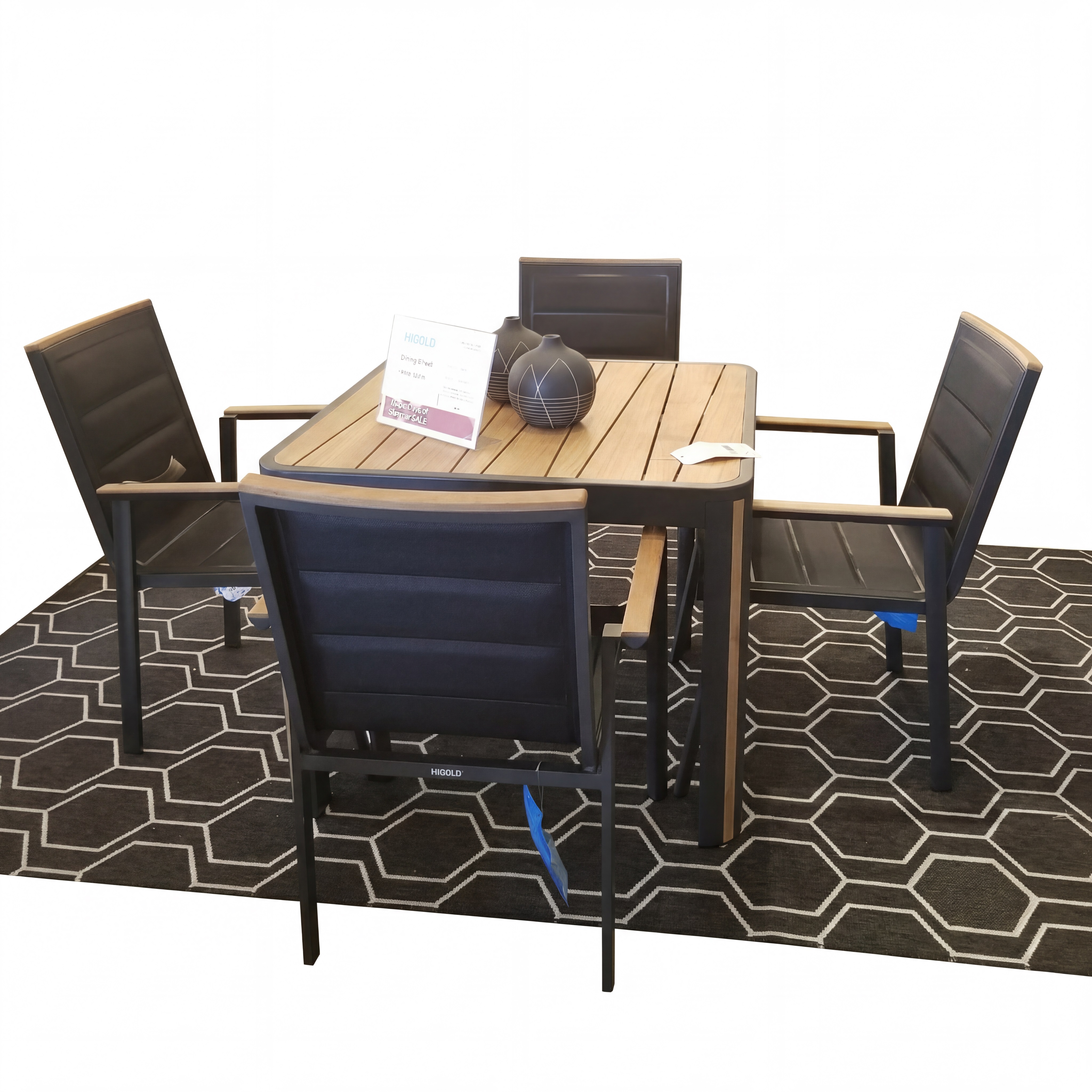 geneva square dining set – black product image