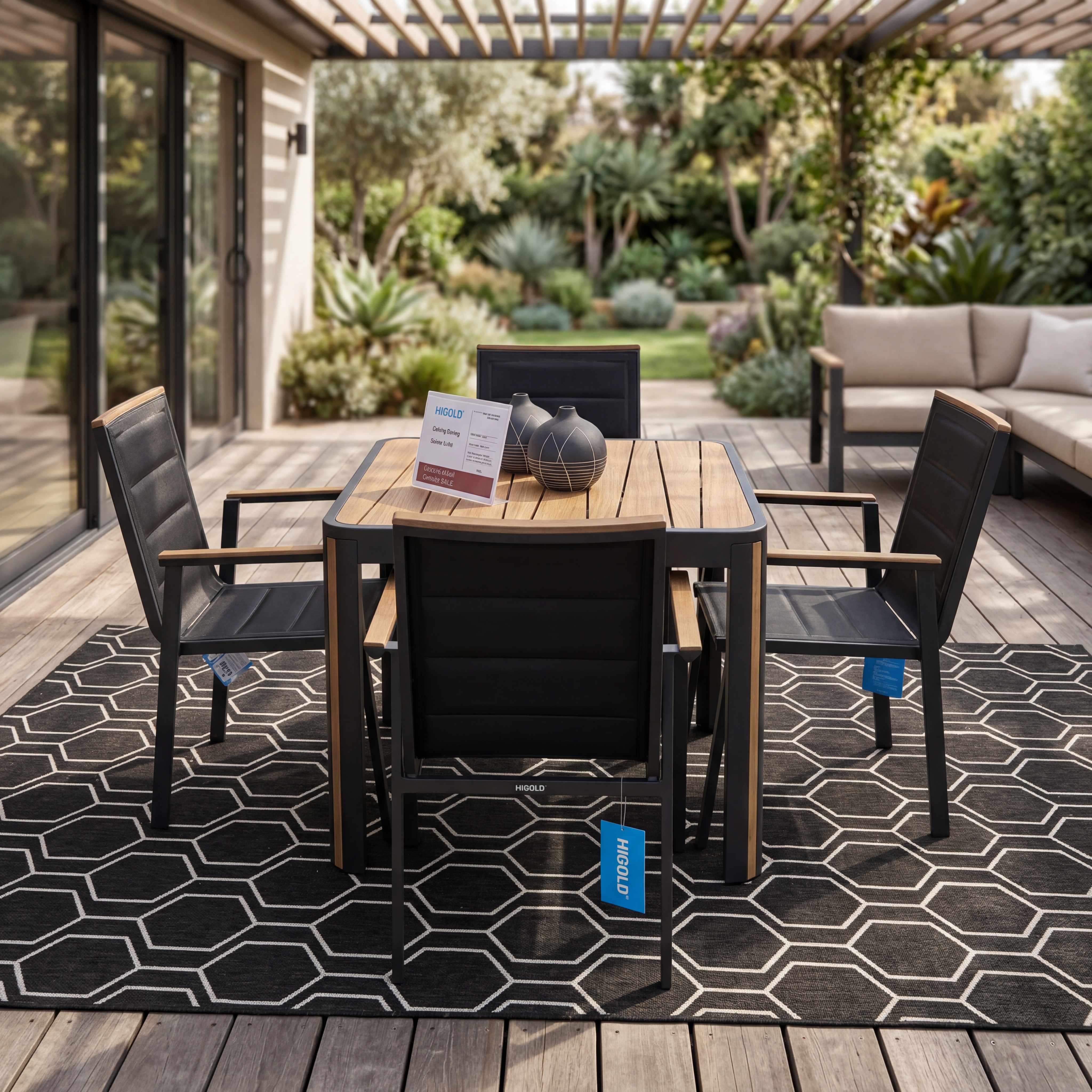 geneva square dining set – black thumbnail image