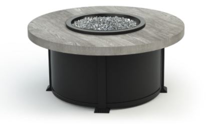 timber round firepit coffee table – drift product image