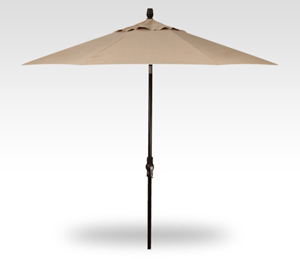 9′ heather beige collar tilt umbrella – black frame