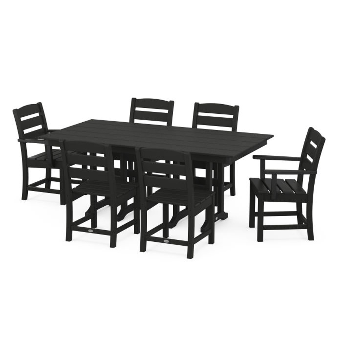 lakeside 7-piece farmhouse dining set in black product image