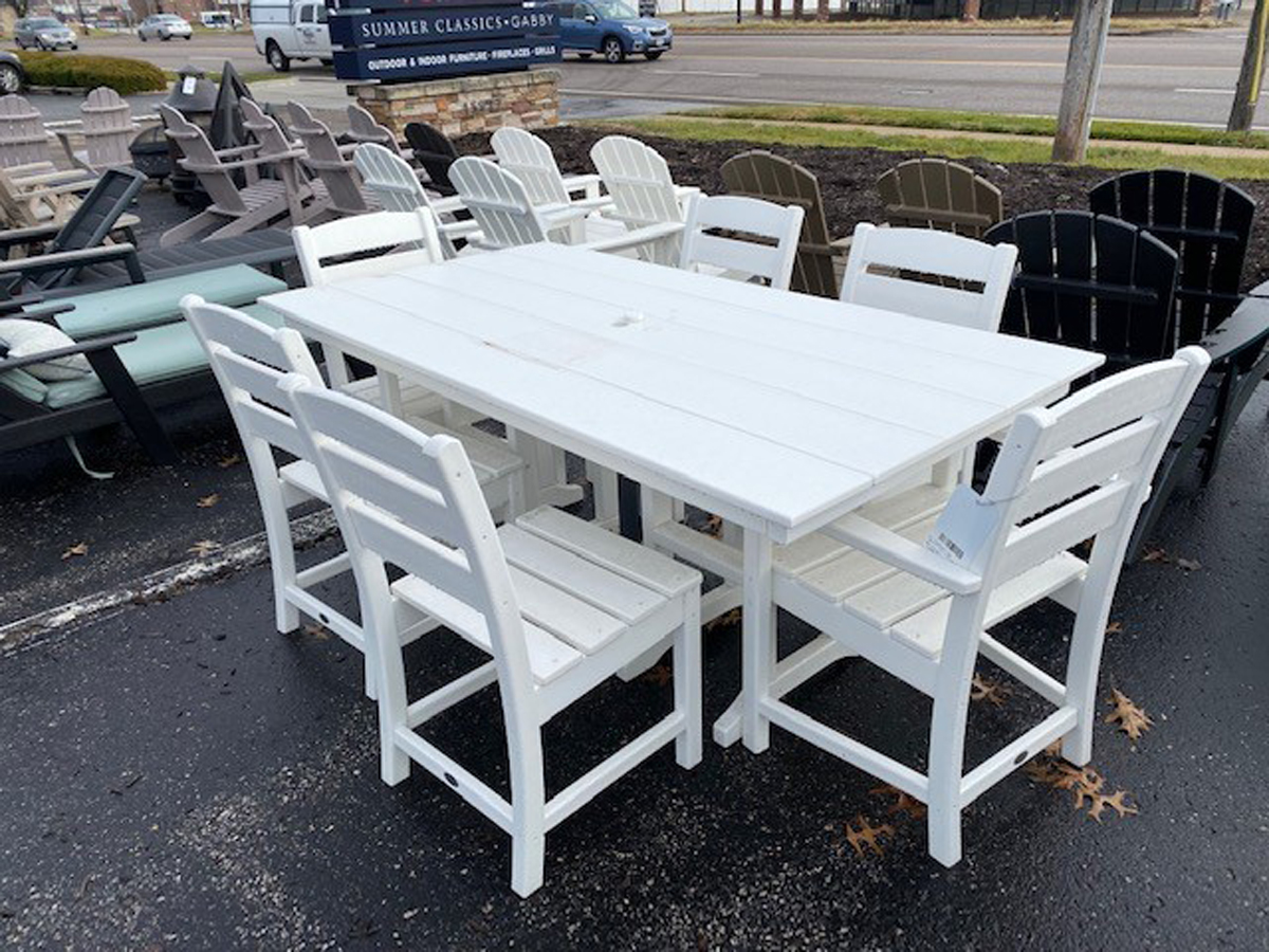 lakeside 7-piece farmhouse dining set in white product image