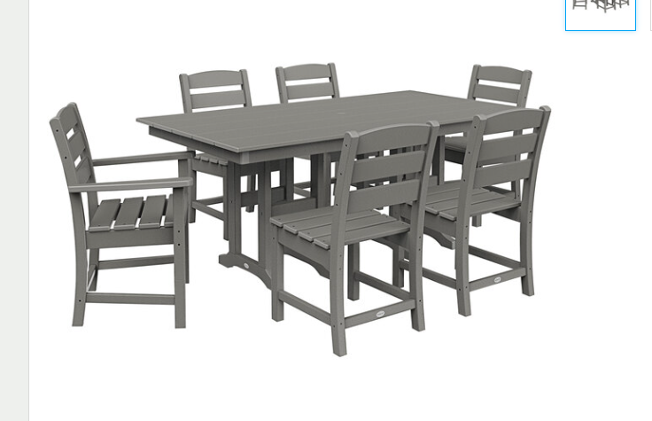 lakeside 7-piece farmhouse dining set in slate grey product image