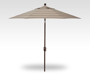 9′ harper putty stripe push-button tilt umbrella – bronze frame