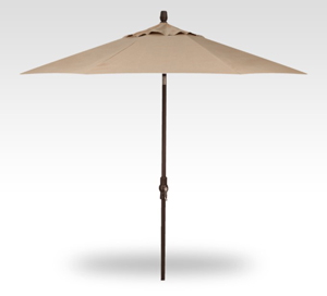 9′ heather beige starlux collar tilt umbrella – bronze frame