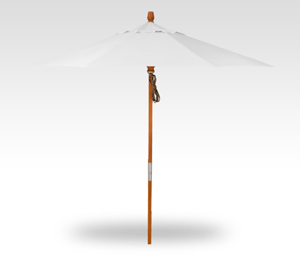 9′ natural wood no-tilt umbrella – hardwood frame