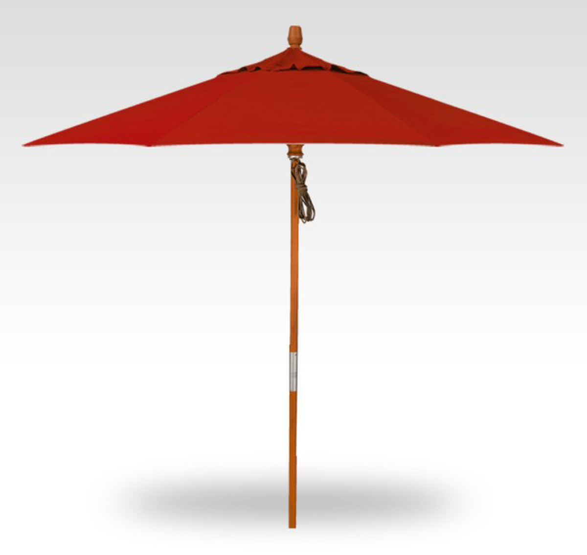 9′ jockey red wood no-tilt umbrella – hardwood frame product image
