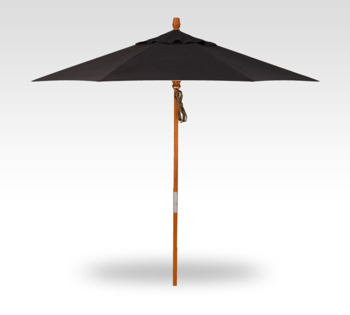 9′ black wood no-tilt umbrella – hardwood frame product image