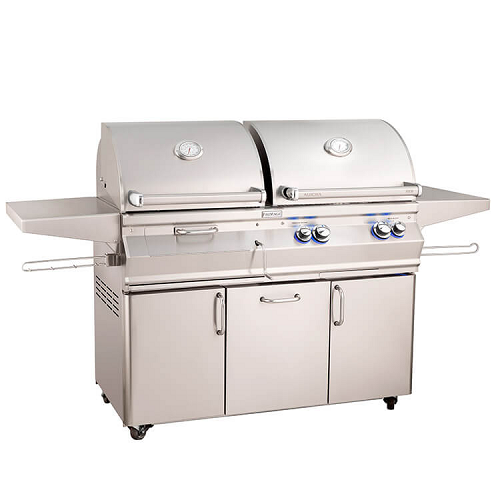 aurora 830 gas / charcoal combo grill cart