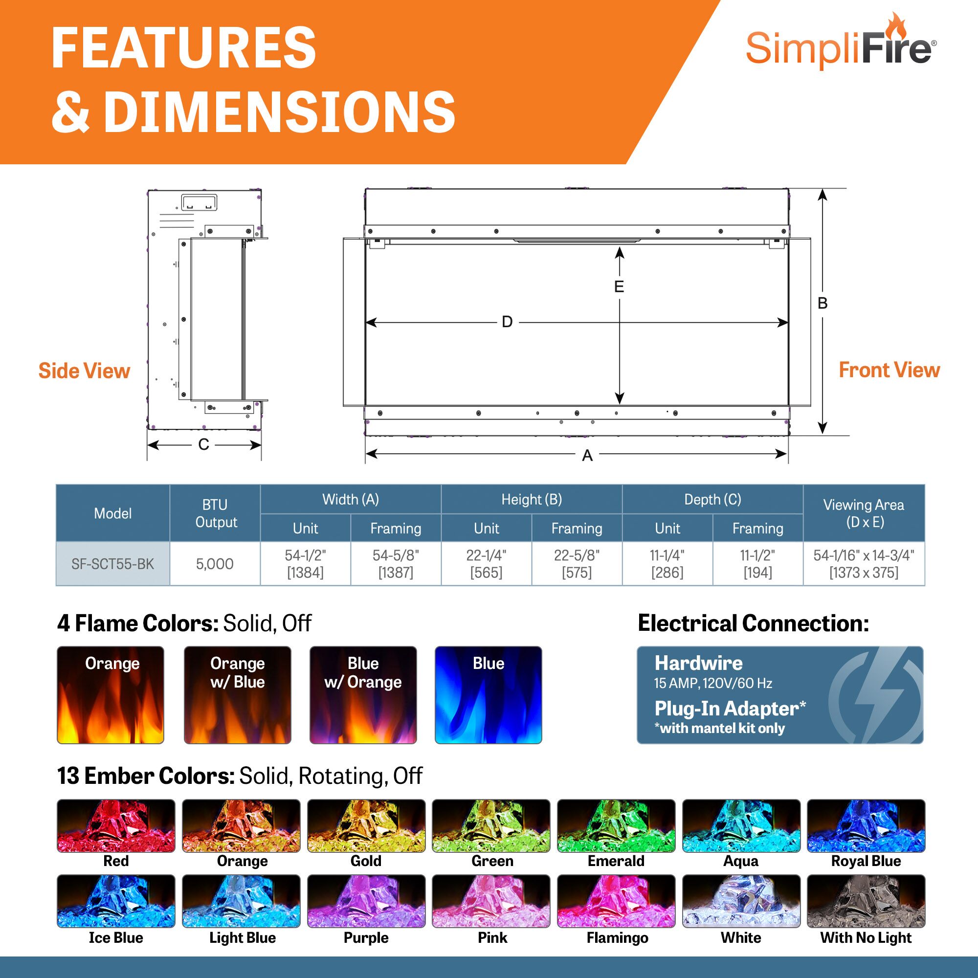 55 inch scion trinity electric fireplace thumbnail image