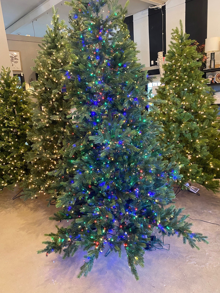 7.5′ newport pine tree – clear/multi led lights product image
