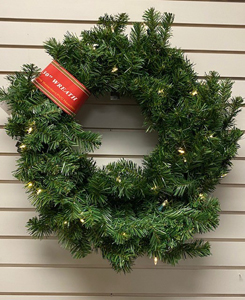 30 inch norway pine wreath – clear led lights