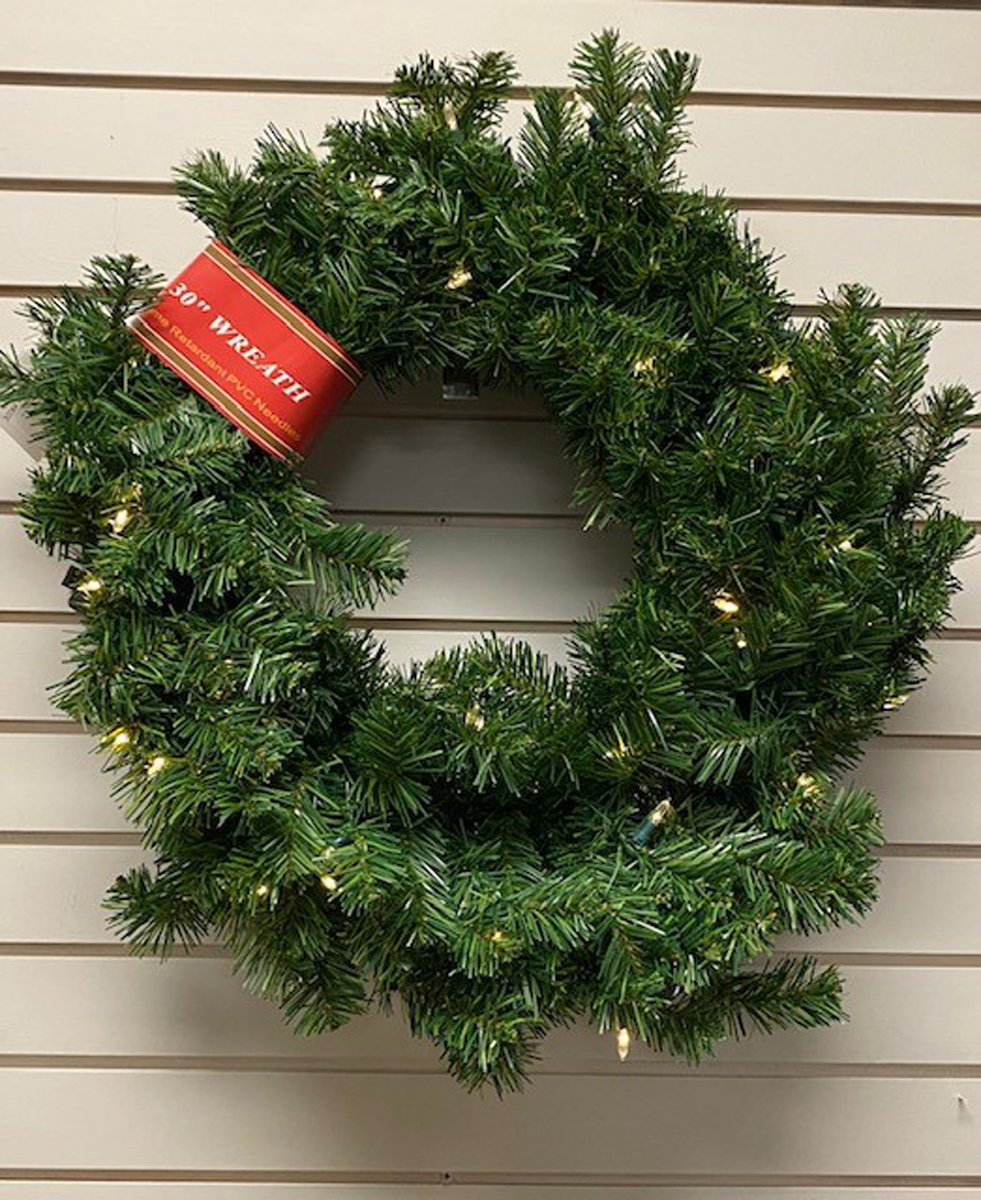 30 inch norway pine wreath – clear led lights product image