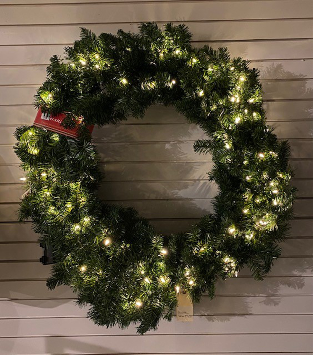48 inch norway pine wreath – clear led lights with timer product image