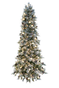 7.5′ frosted glacier tree – clear lights