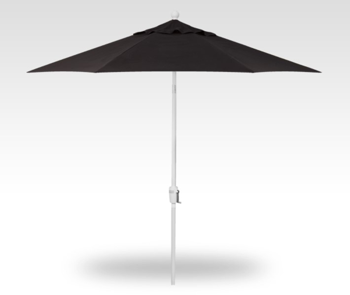 9′ push-button tilt umbrella in black w/ white frame product image