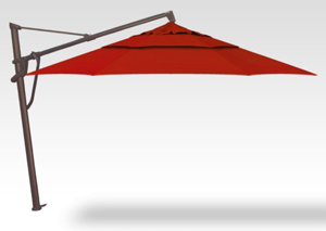 11′ akz plus jockey red cantilever umbrella – bronze frame
