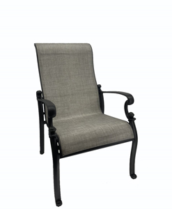 sling dining chair – black / pewter