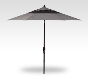9′ charcoal/black auto tilt umbrella – black frame