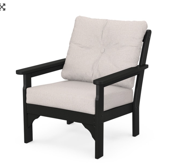 vineyard lounge chair – black / dune burlap product image