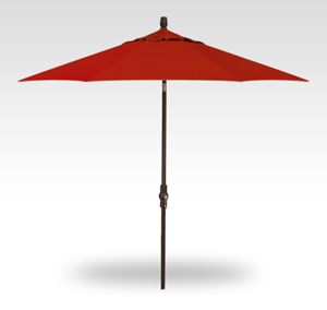 9′ starlux jockey red lighted collar-tilt umbrella – bronze frame