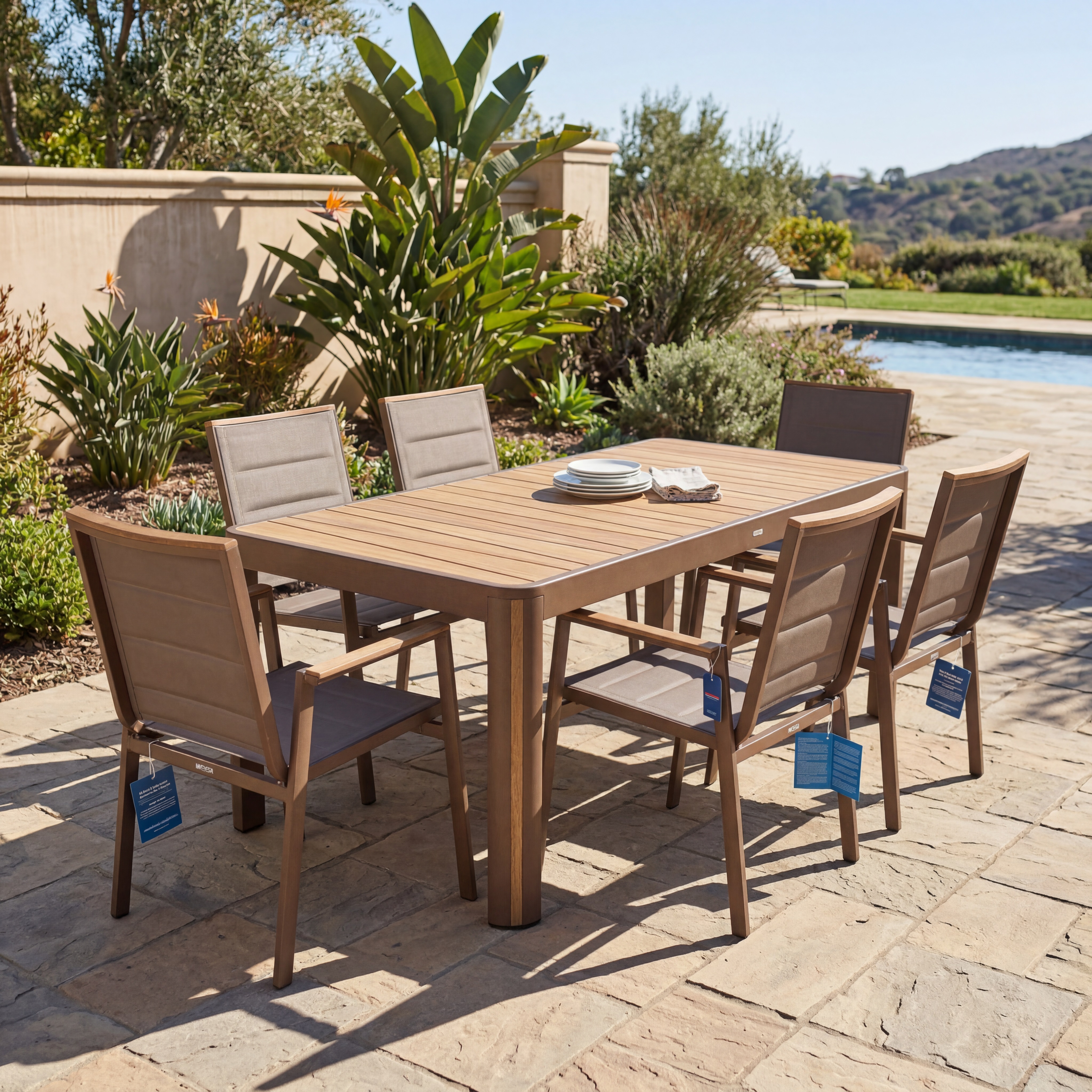 geneva rectangular dining set – latte thumbnail image