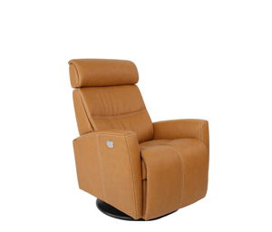 milan small manual swivel glider – vintage cognac thumbnail