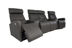 milan home cinema seating set – angled module tables – havana