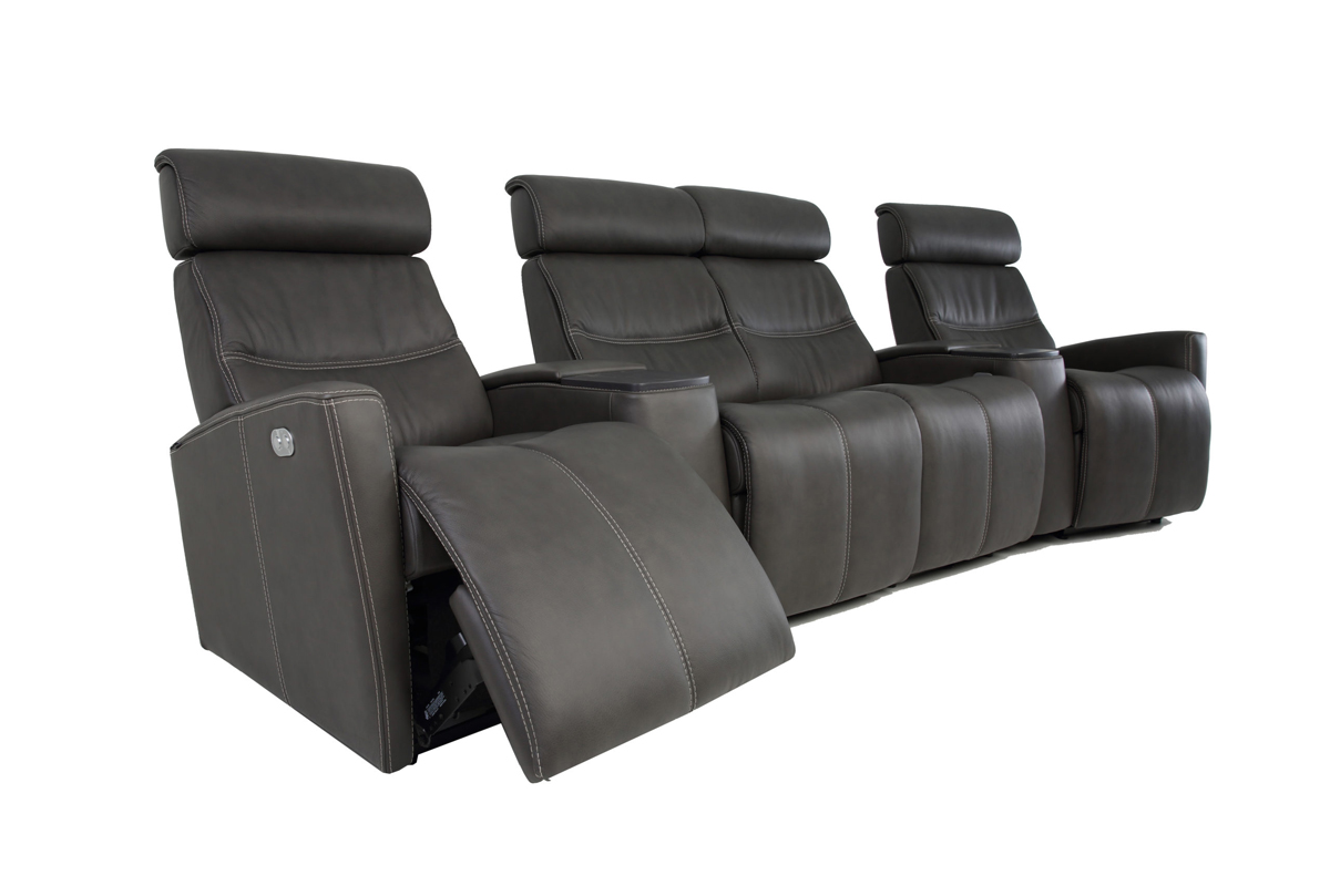 milan home cinema seating set – angled module tables – havana product image