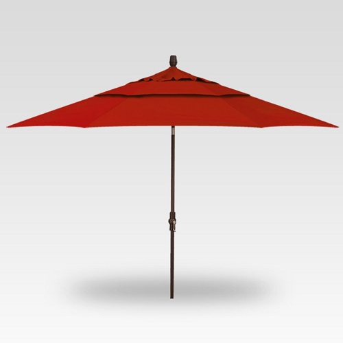 11′ jockey red collar tilt umbrella – bronze frame