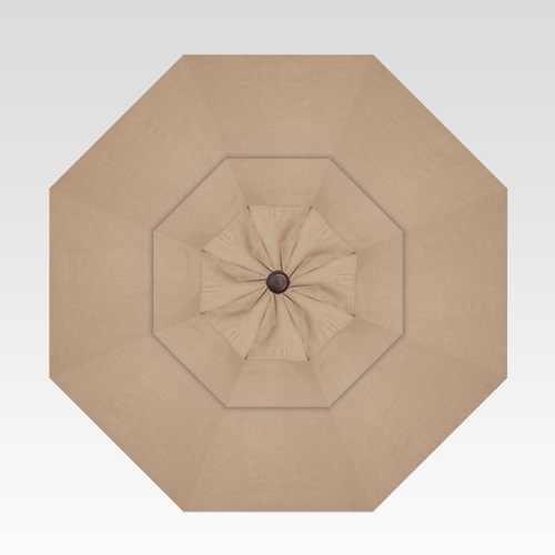 11′ heather beige collar tilt umbrella – bronze frame thumbnail