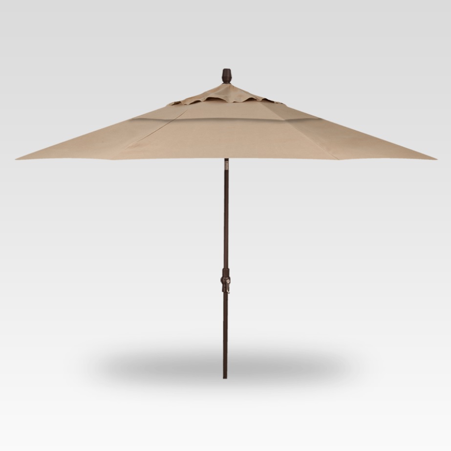 11′ heather beige collar tilt umbrella – bronze frame product image