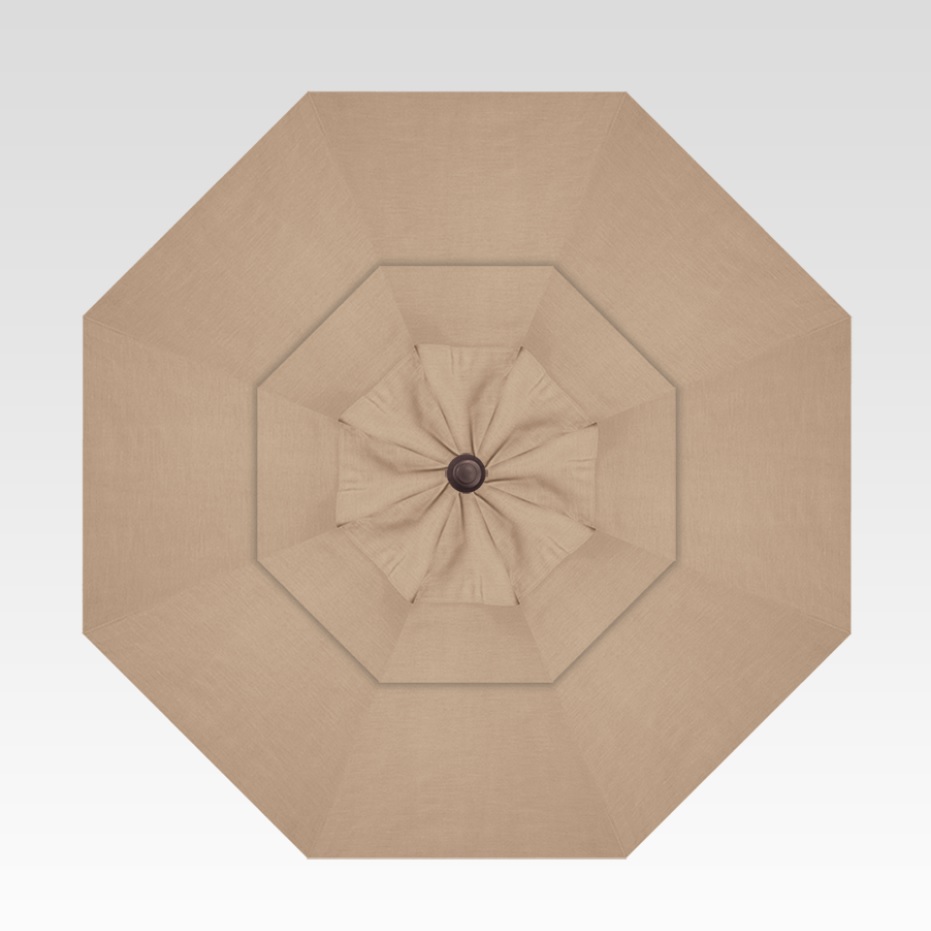 11′ heather beige collar tilt umbrella – bronze frame thumbnail image
