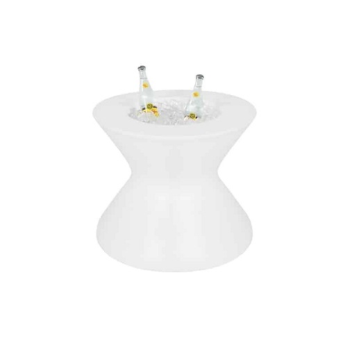 signature tall ice bin side table no lid – white