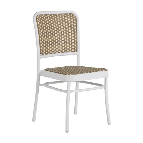 parc side chair – chalk and white & natural