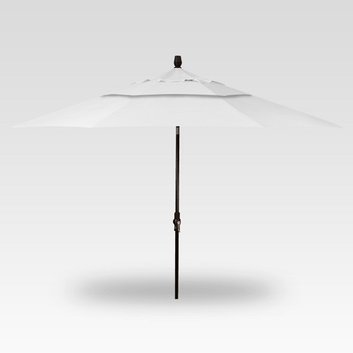 11′ natural white collar tilt umbrella – black frame