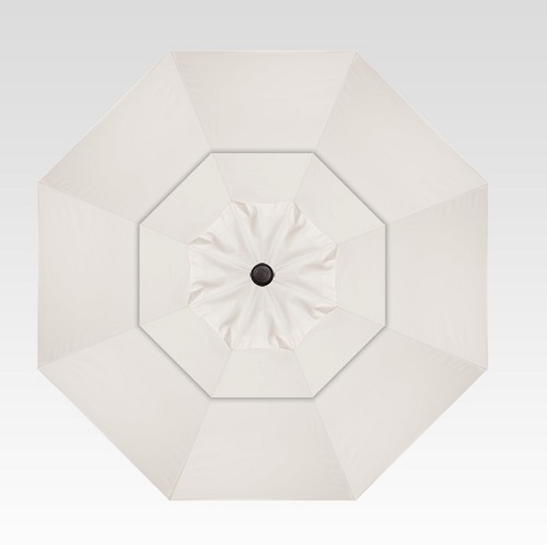 11′ natural white collar tilt umbrella – black frame thumbnail