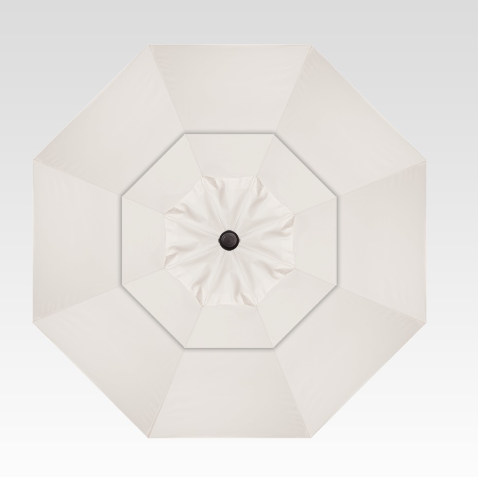 11′ natural white collar tilt umbrella – black frame thumbnail image